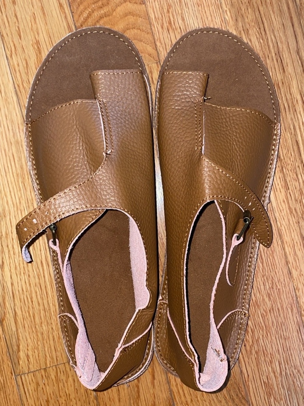 Women's Brown Leather Captive Toe Sandals